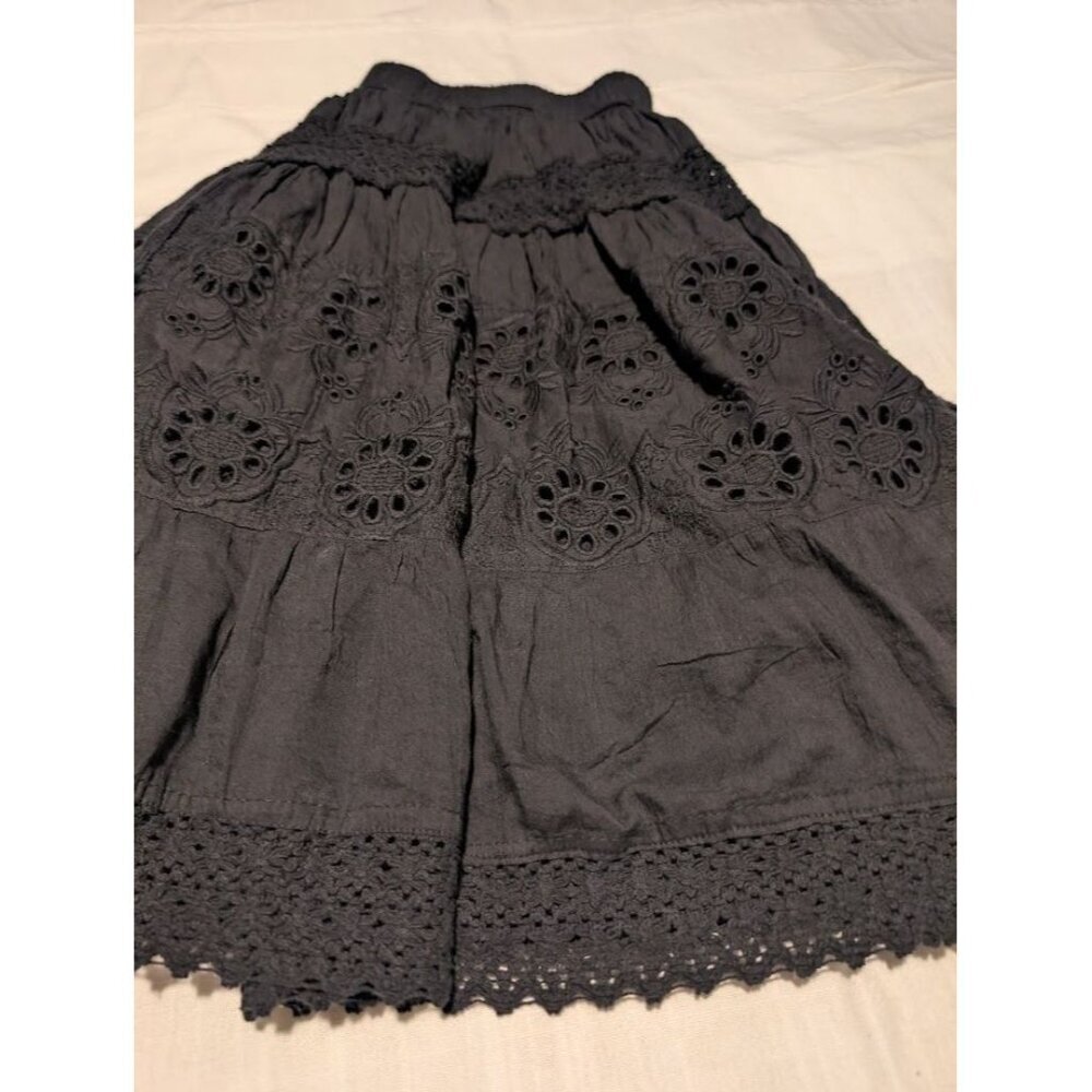 Cute Options women's size Medium black boho cotton lace skirt - Picture 7 of 7